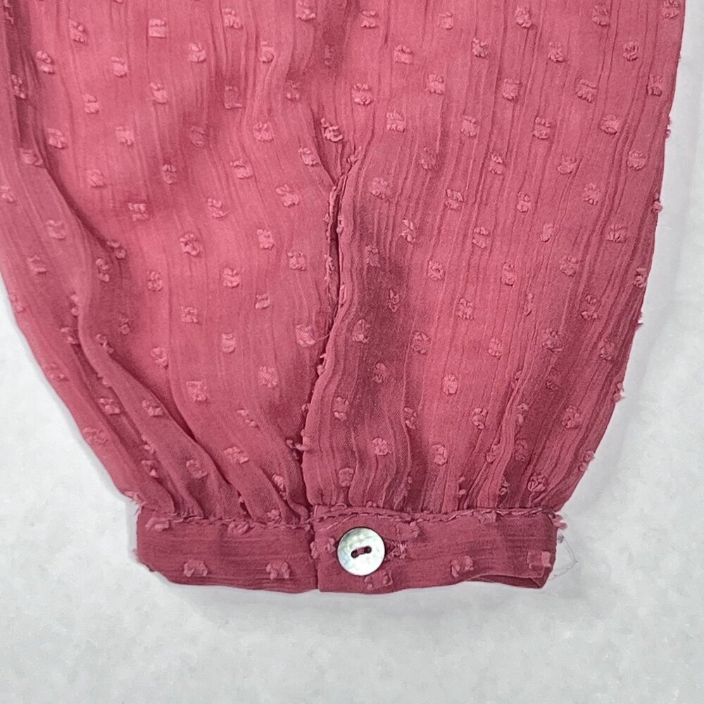 Zara Mauve Swiss Dot Surplice Tiered Ruffle Mini Dress Size‎ XS - Picture 6 of 9